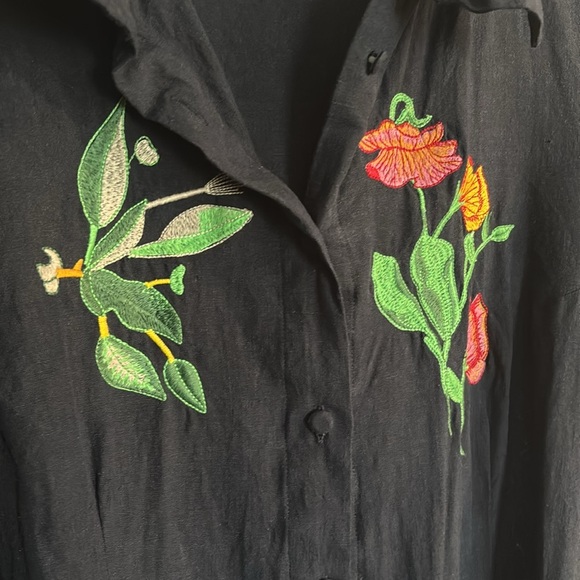 Damn Mon Embroidered Navy Jun Shirt Dress - Picture 3 of 6